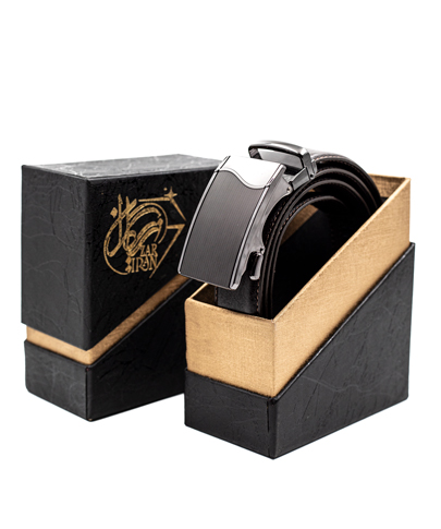 کمربند چرم گاوی ریلی مشکی