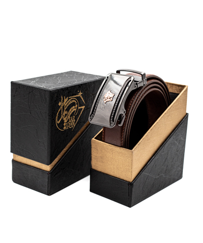 کمربند چرم گاوی ریلی قهوه ای