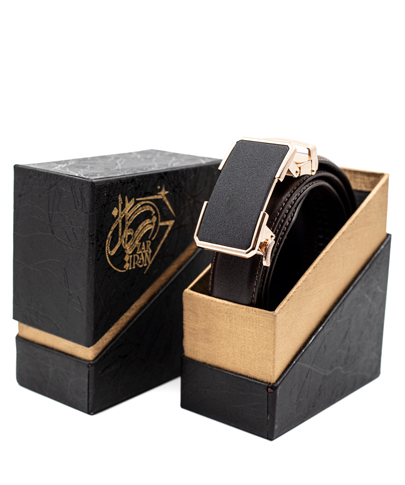 کمربند چرم گاوی ریلی قهوه ای