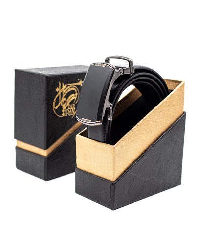 کمربند چرم گاوی ریلی مشکی