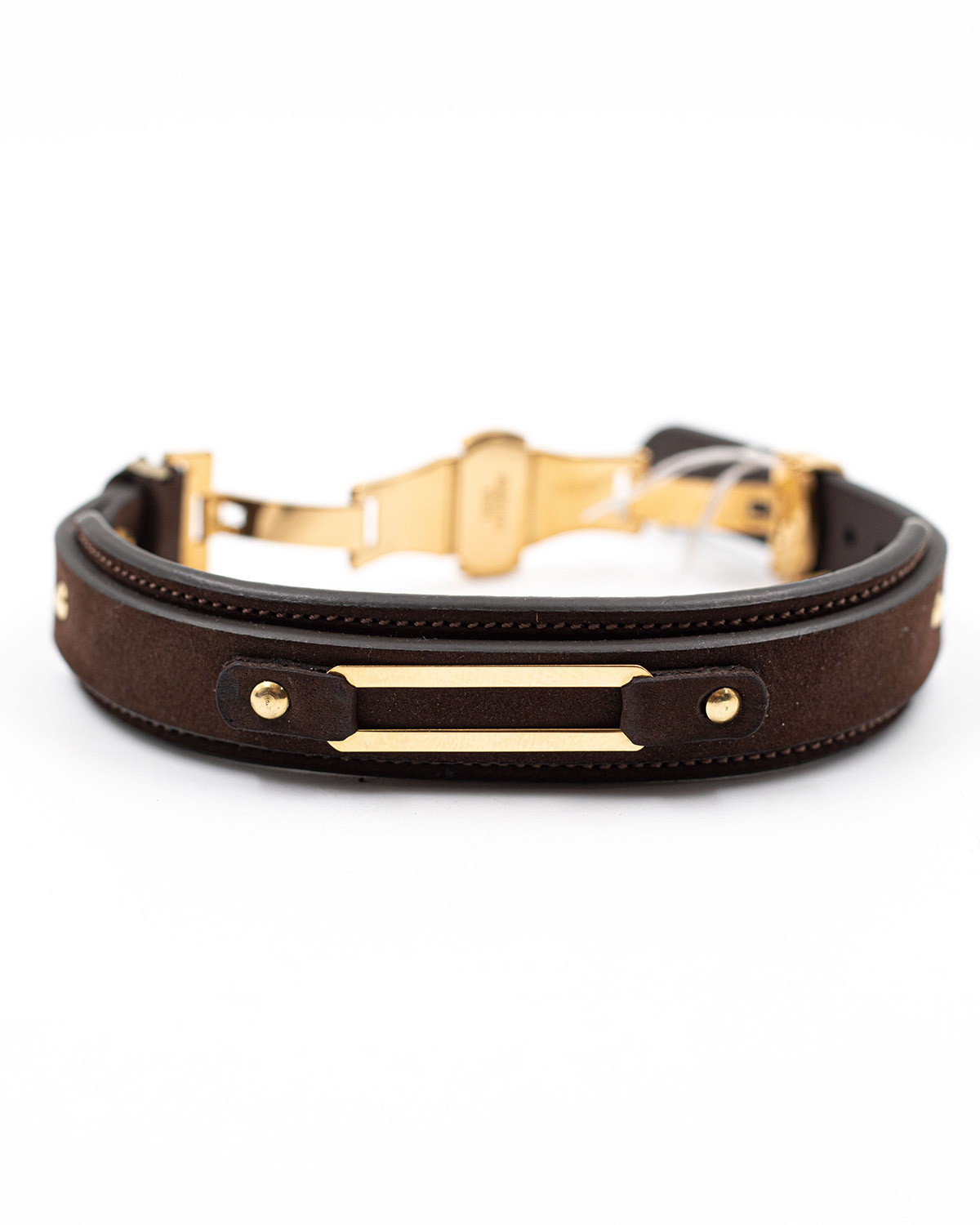 دستبند چرم d101 قهوه ای هورس  دوبل