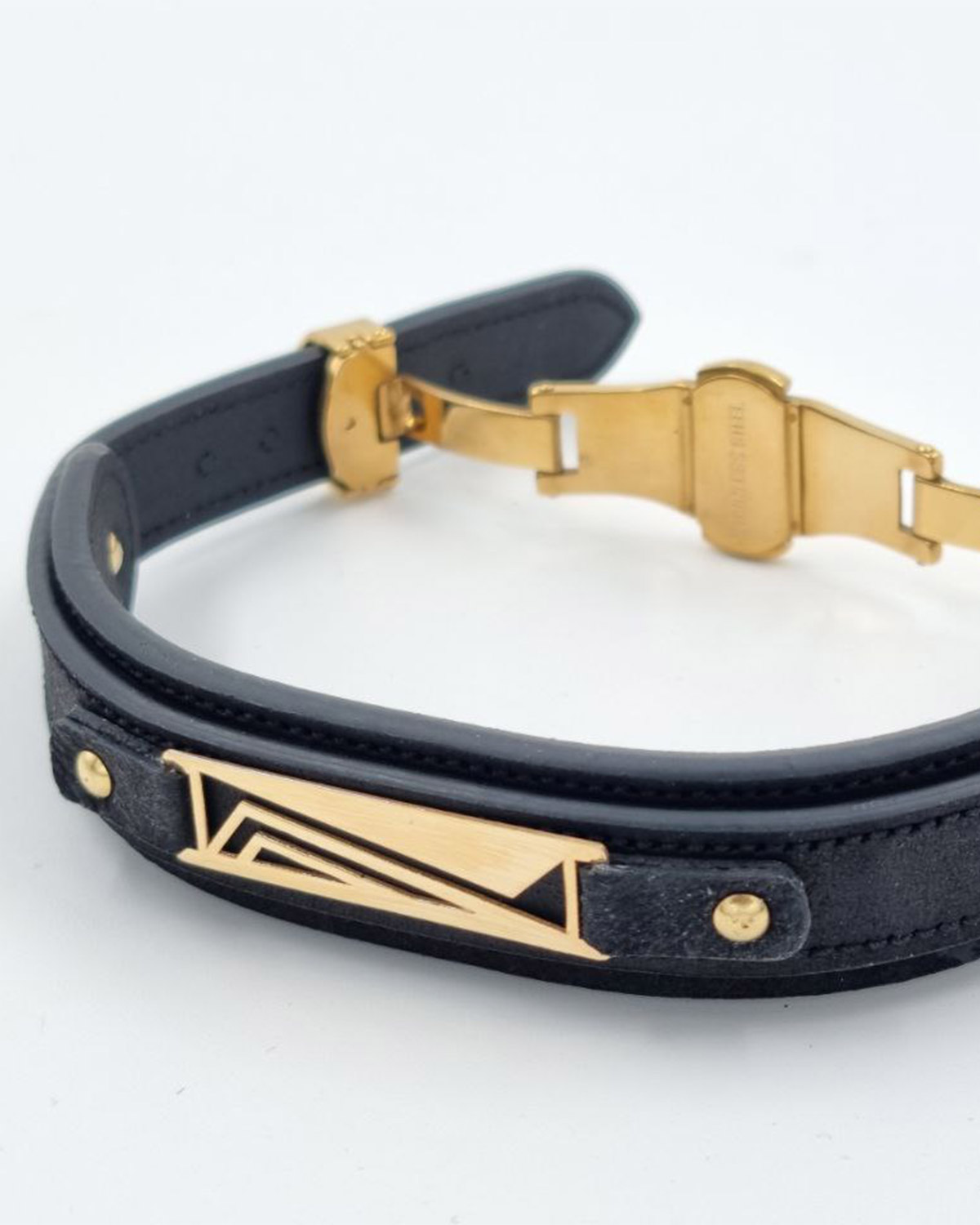 دستبند چرم دوبل هورس مشکی طرح  اسپرت