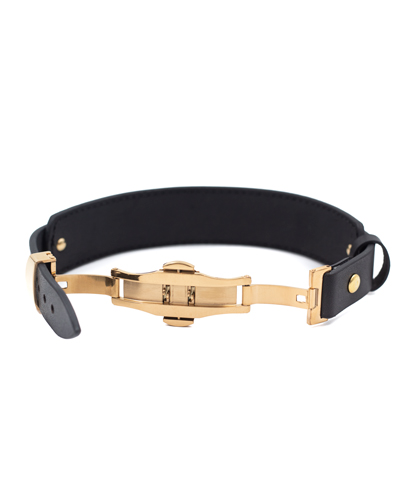 دستبند چرم فروهر دوبل مشکی گاوی