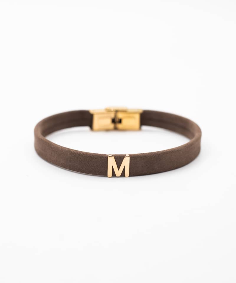 دستبند چرم طرح M  ریلی