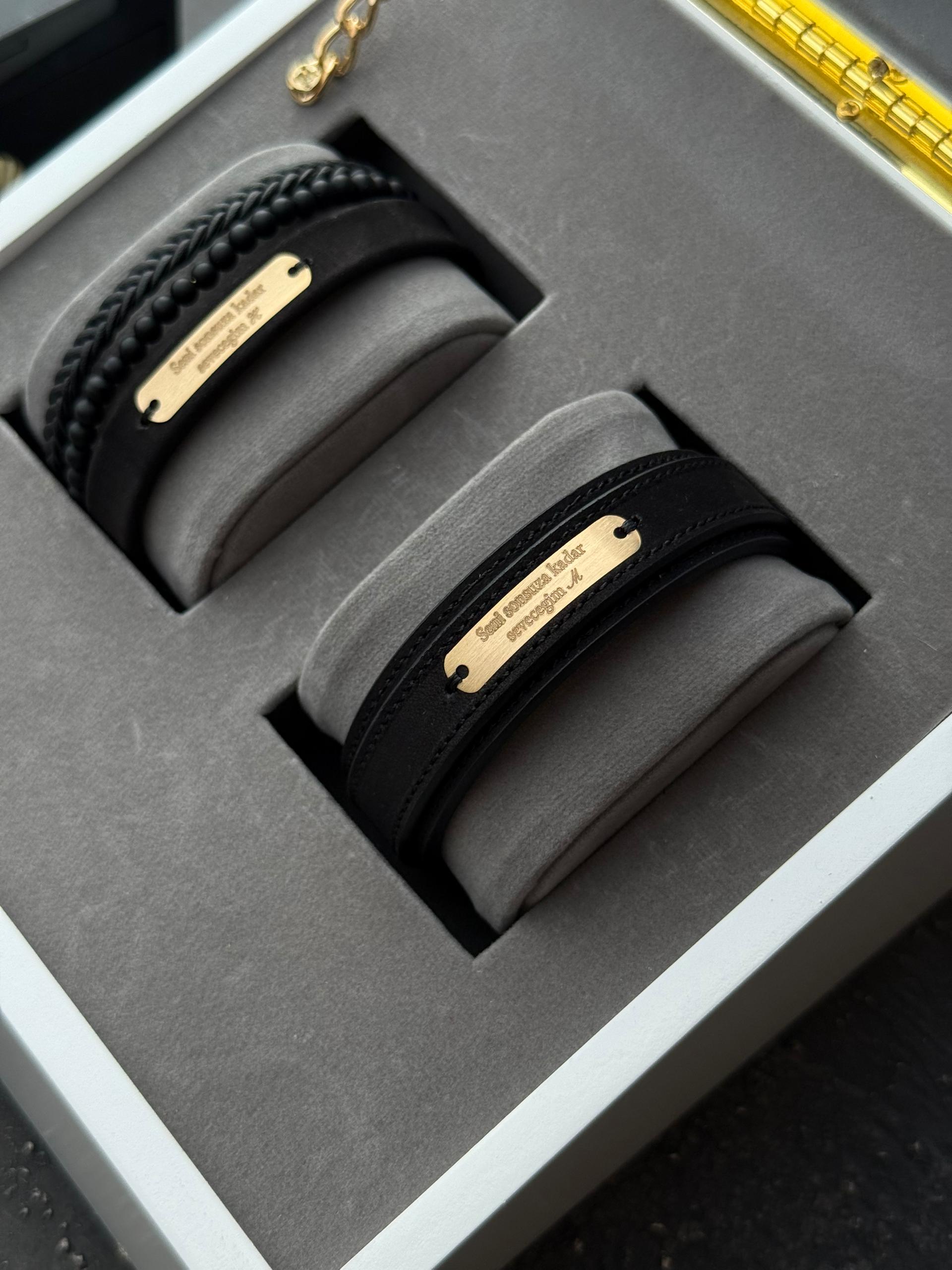 دستبند چرم نوشته ترکی