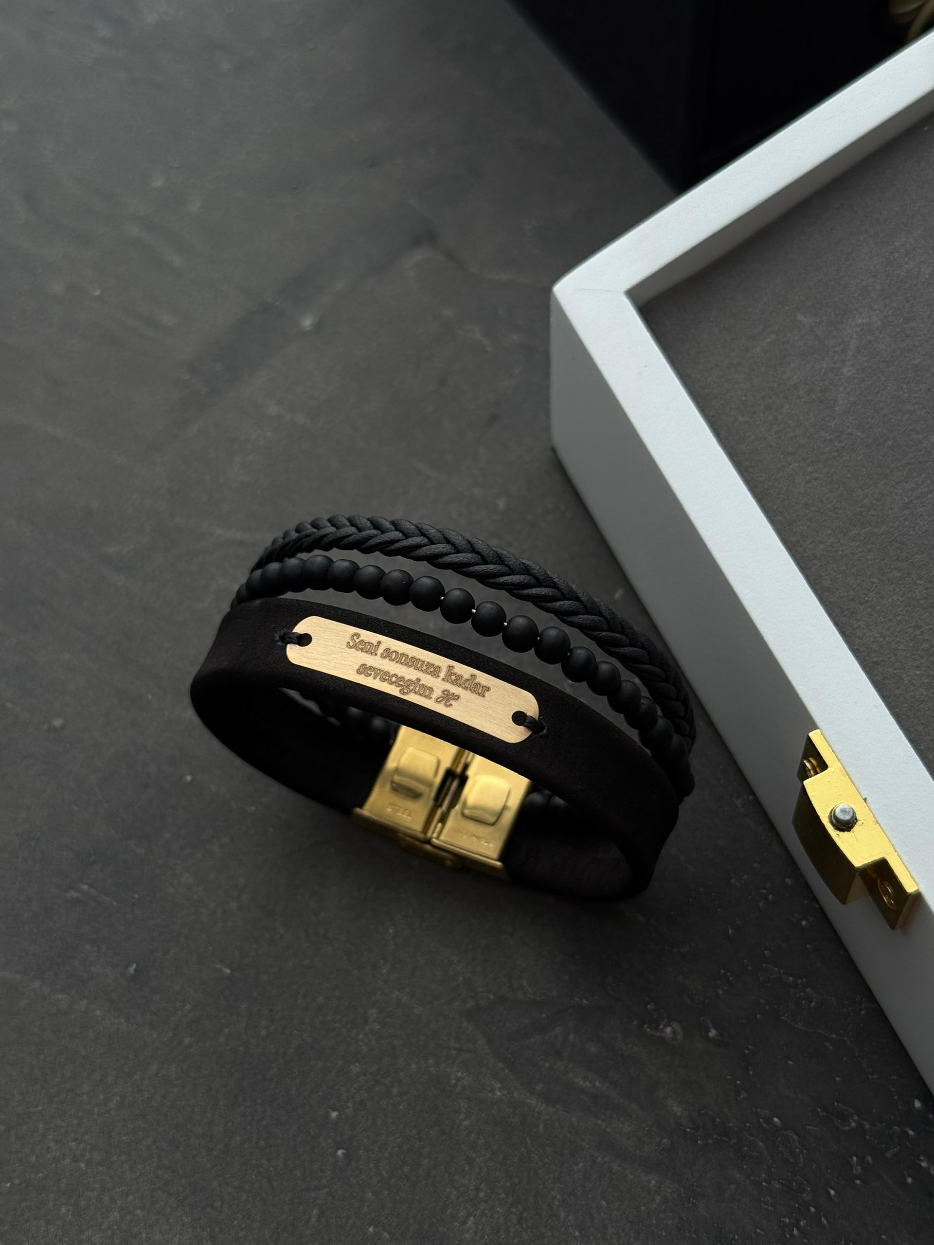 دستبند چرم نوشته ترکی