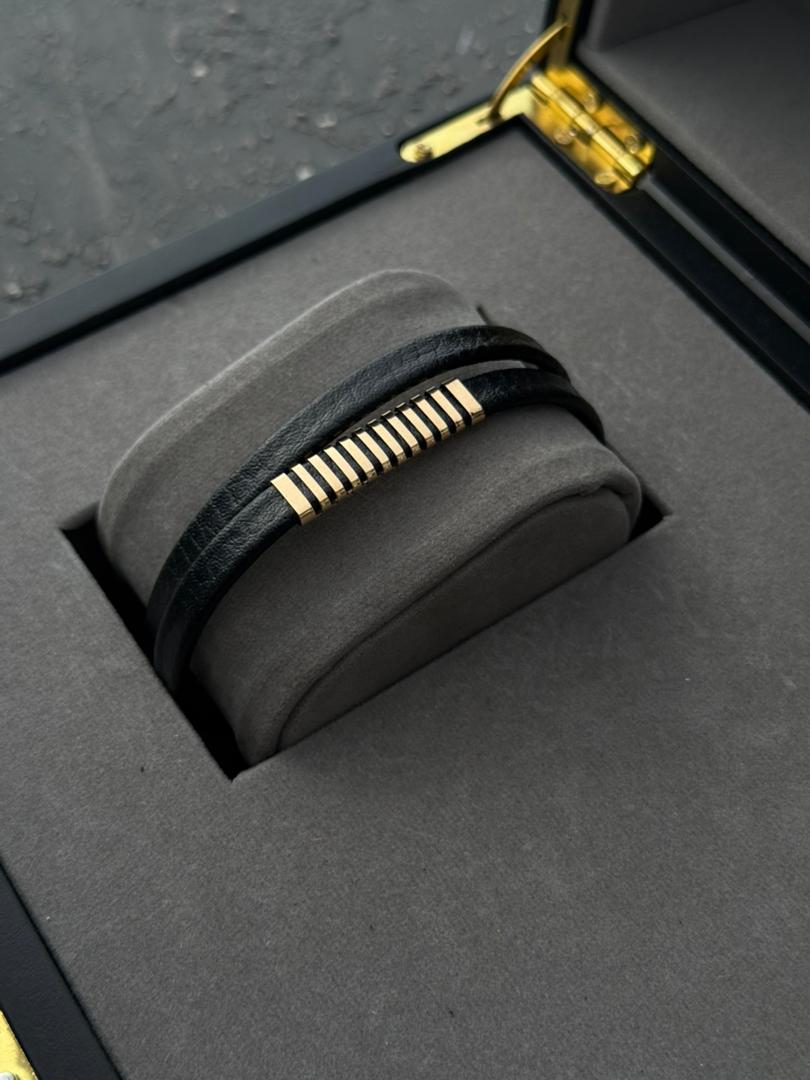 دستبند چرم ریلی دنده ای