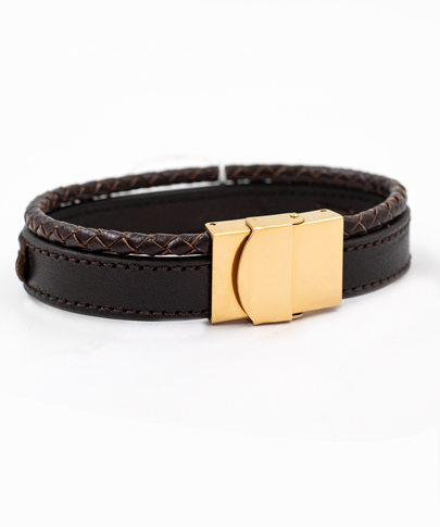 دستبند چرم و بافت طرح کلید سل