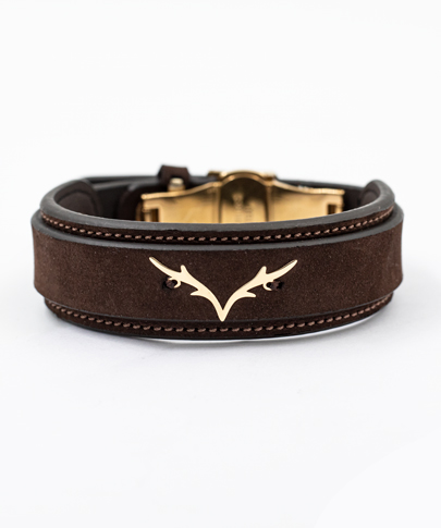 دستبند چرم دوبل طرح شاخ گوزن