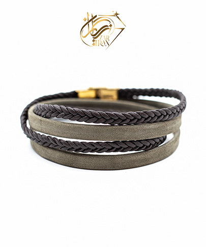 دستبند چرم دوبل بافت هورس-2