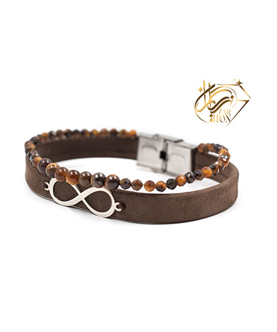 دستبند چرم هورس لبتا سنگ تایگر